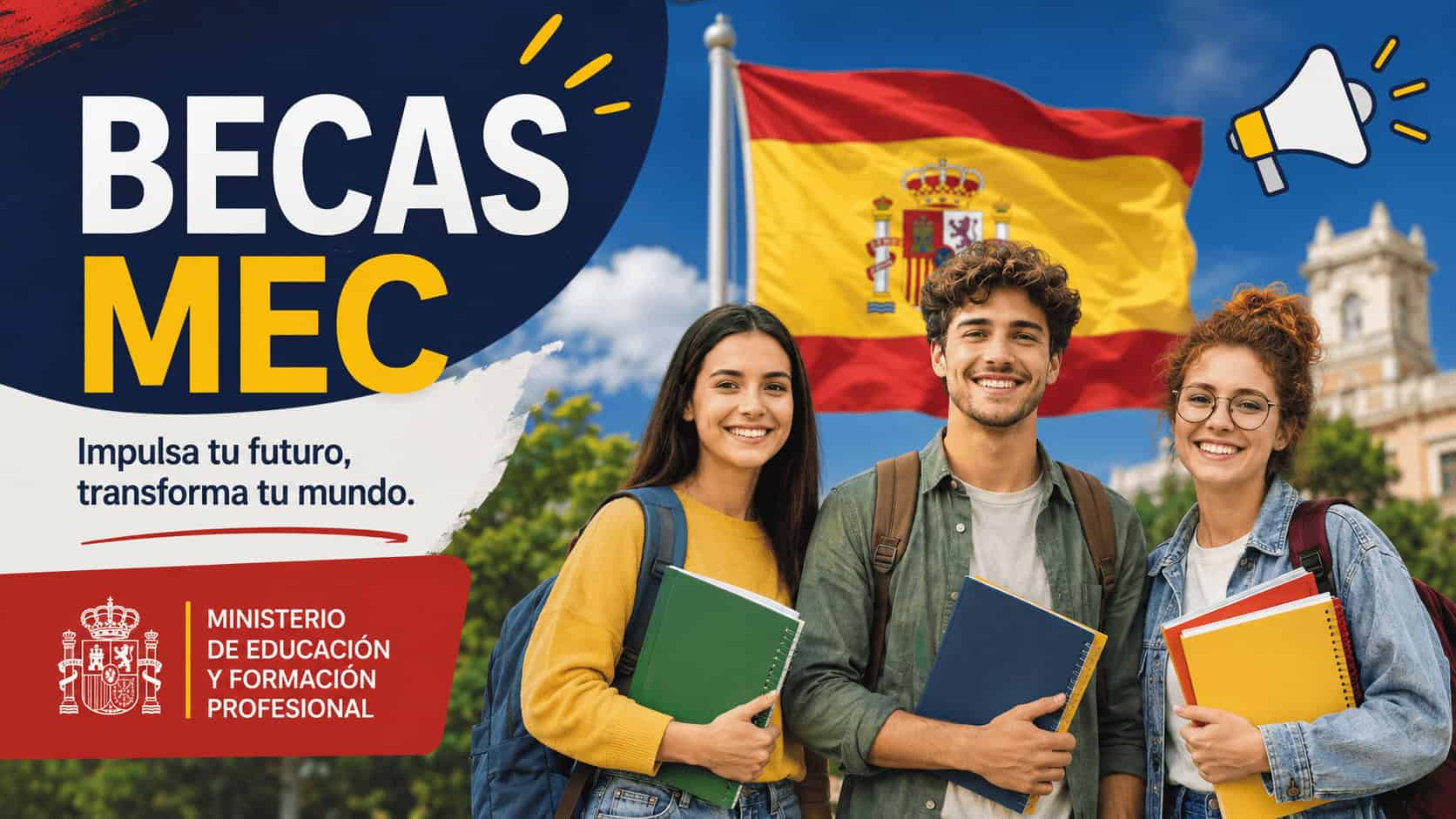 Estudiante universitario solicitando la Beca MEC 2026 a través de la sede electrónica