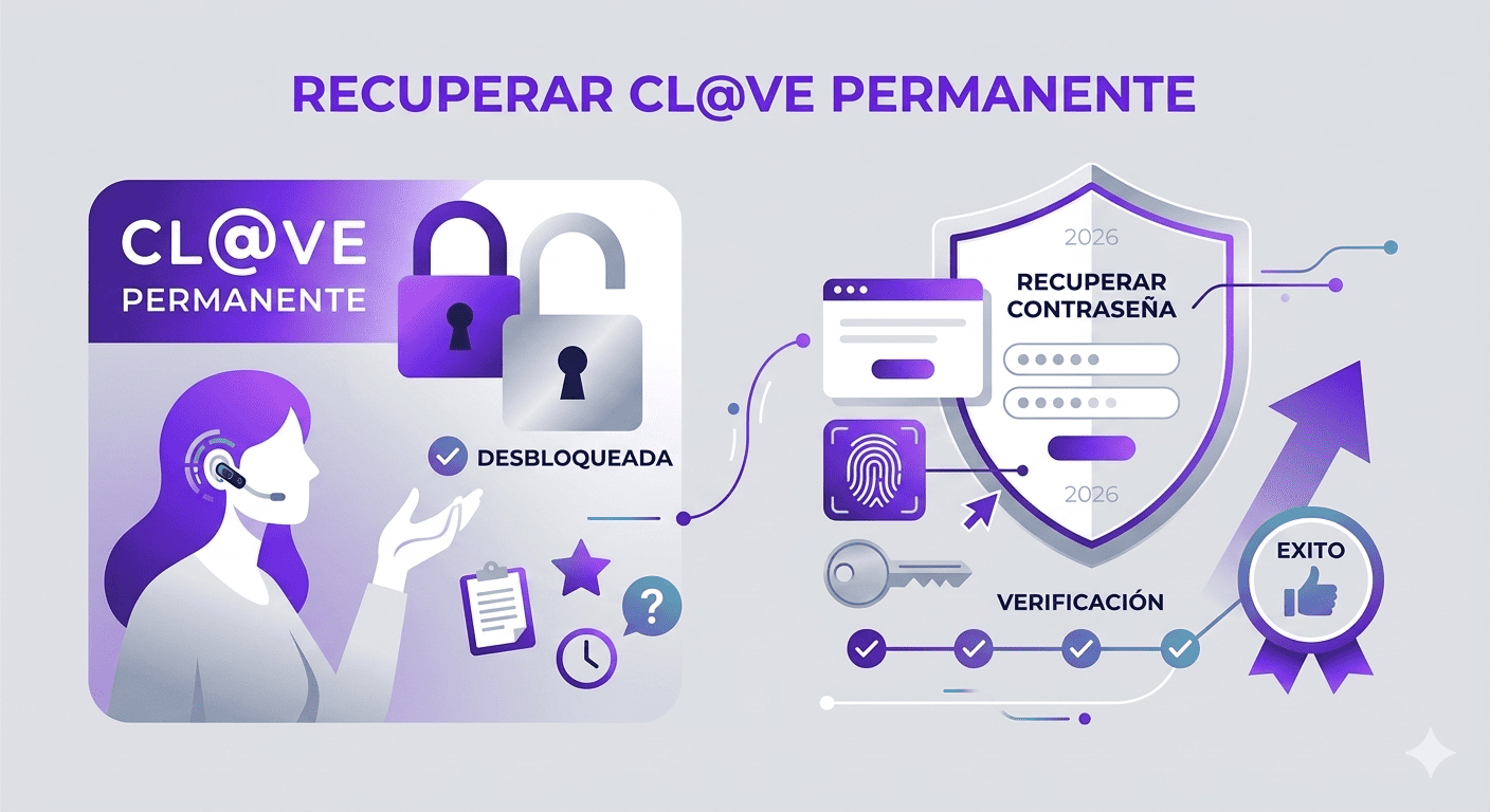 Cómo desbloquear o recuperar tu contraseña de Cl@ve Permanente en 2026